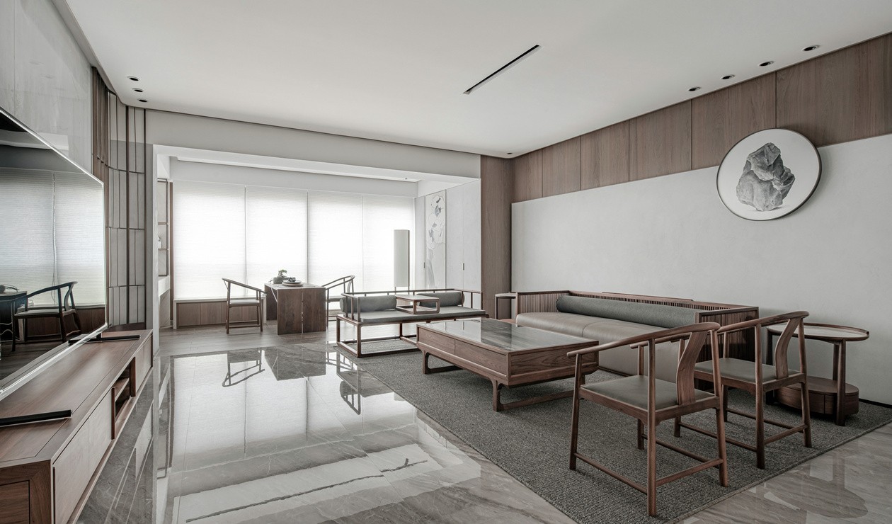 简约新中式风格室内设计家装案例-客厅